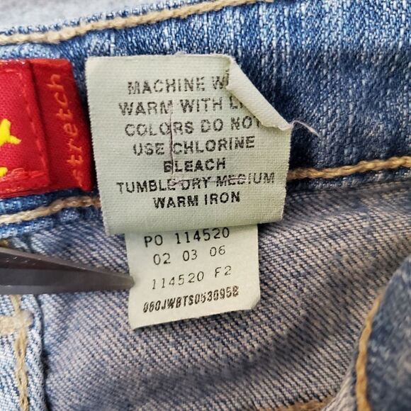 Tilt Jean Shorts Womens 7L Blue Distressed Stretch Cut Off Denim - Picture 3 of 9